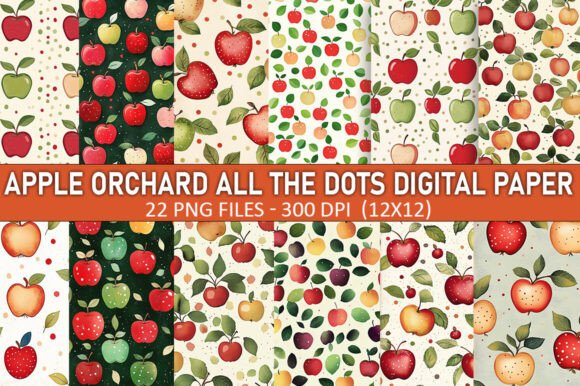 Apple Orchard All the Dots Digital Paper
