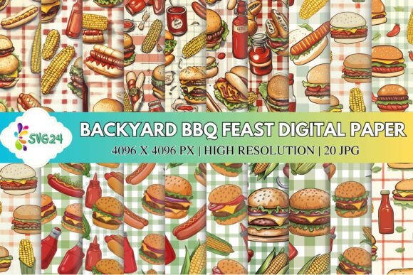 Backyard BBQ Feast Digital Paper: A Creative Summer Crafting Essential