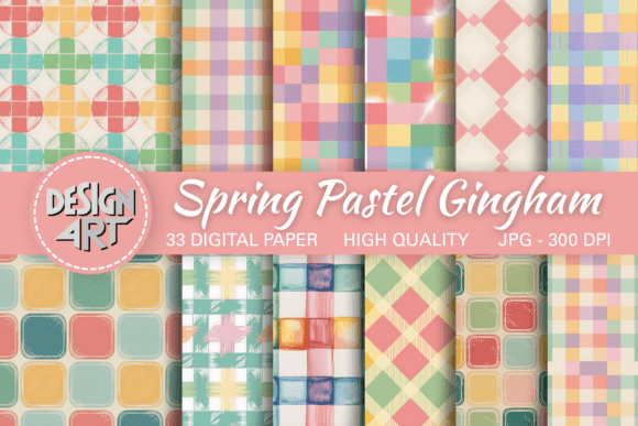 Bring Soft Spring Charm to Your Creations with the Spring Pastel Gingham Pattern Pack