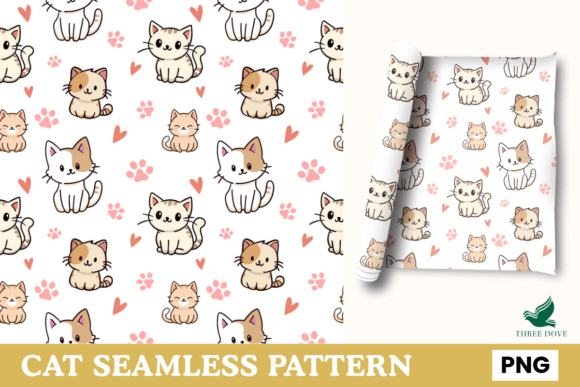 Cat Seamless Pattern - 01: A Digital Design Essential for Creative Projects