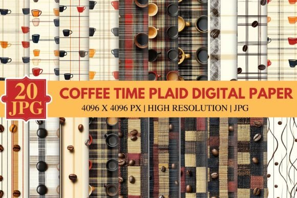 Coffee Time Plaid Digital Paper: Elevating Creativity with Cozy Aesthetics