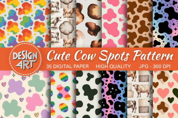 Cute Cow Spots Pattern Adds Rustic Charm to Design Projects