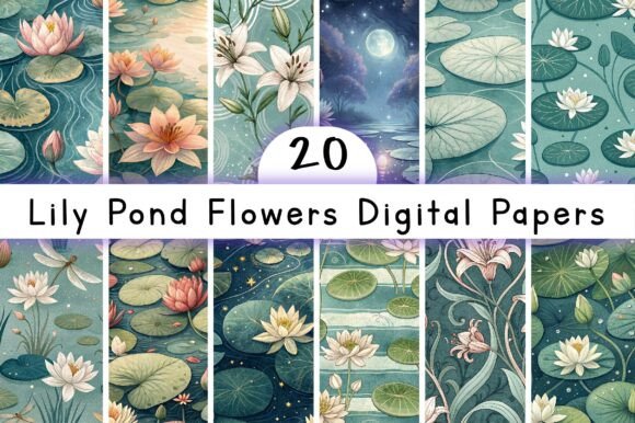 Lily Pond Flowers Digital Papers: Strategic Uses for Creative and Professional Projects