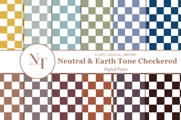 Neutral Checkered Digital Paper: A Versatile Design Tool for Creative Projects