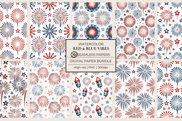 Red Blue 4th of July Vibes Seamless: Patriotic Design Made Easy