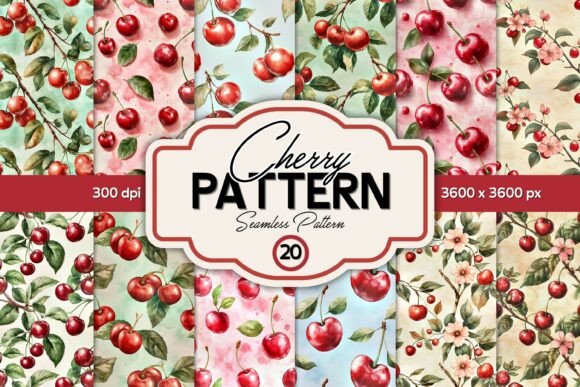 Seamless Cherry Pattern Digital Papers: A Versatile Design Resource