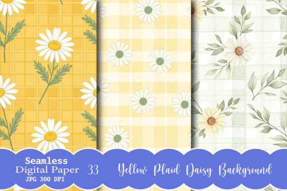 Seamless Yellow Plaid Daisy Background: A Creative Spark for Every Project