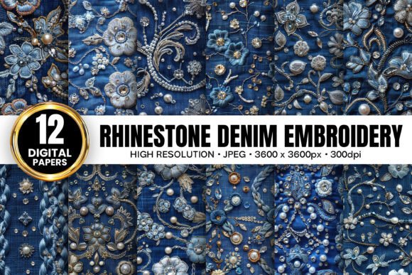 Silver Rhinestone Denim Embroidery Paper: A Sparkling Canvas for Creative Projects
