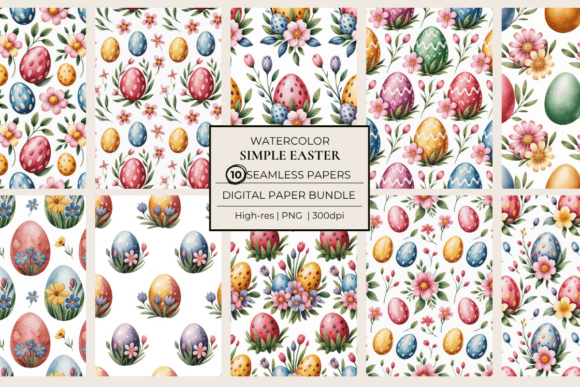 Simple Easter Seamless Papers: Minimal Spring Design Magic