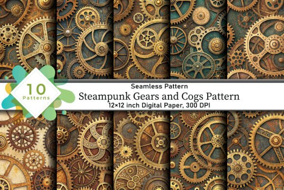 Steampunk Gears and Cogs Pattern