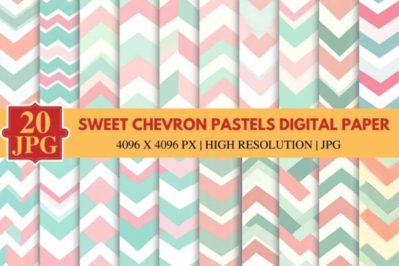 Sweet Chevron Pastels Digital Paper: A Playful Addition to Your Creative Projects