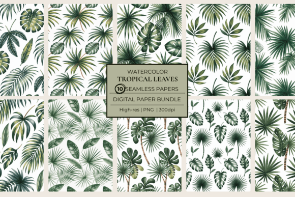 Tropical Leaves Seamless Papers: Elevate Your Design Projects with Lush Botanical Elegance