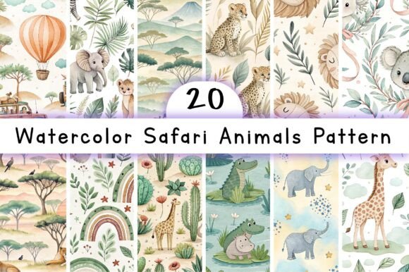 Watercolor Safari Animals Pattern: A Creative Solution for Diverse Projects
