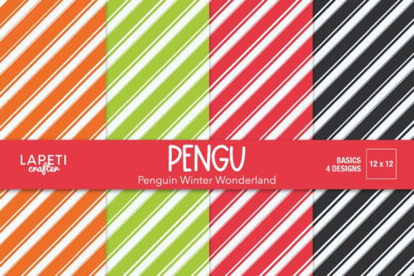 Winter Striped Digital Papers: A Festive and Modern Creative Solution